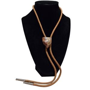 Vintage Bolo Tie With A Stone Accent In The Middle